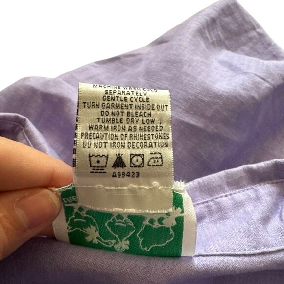 Vintage Quacker Factory Shirt Women 2Xl Purple Butterfly Embroidery Beautiful - Picture 3 of 14